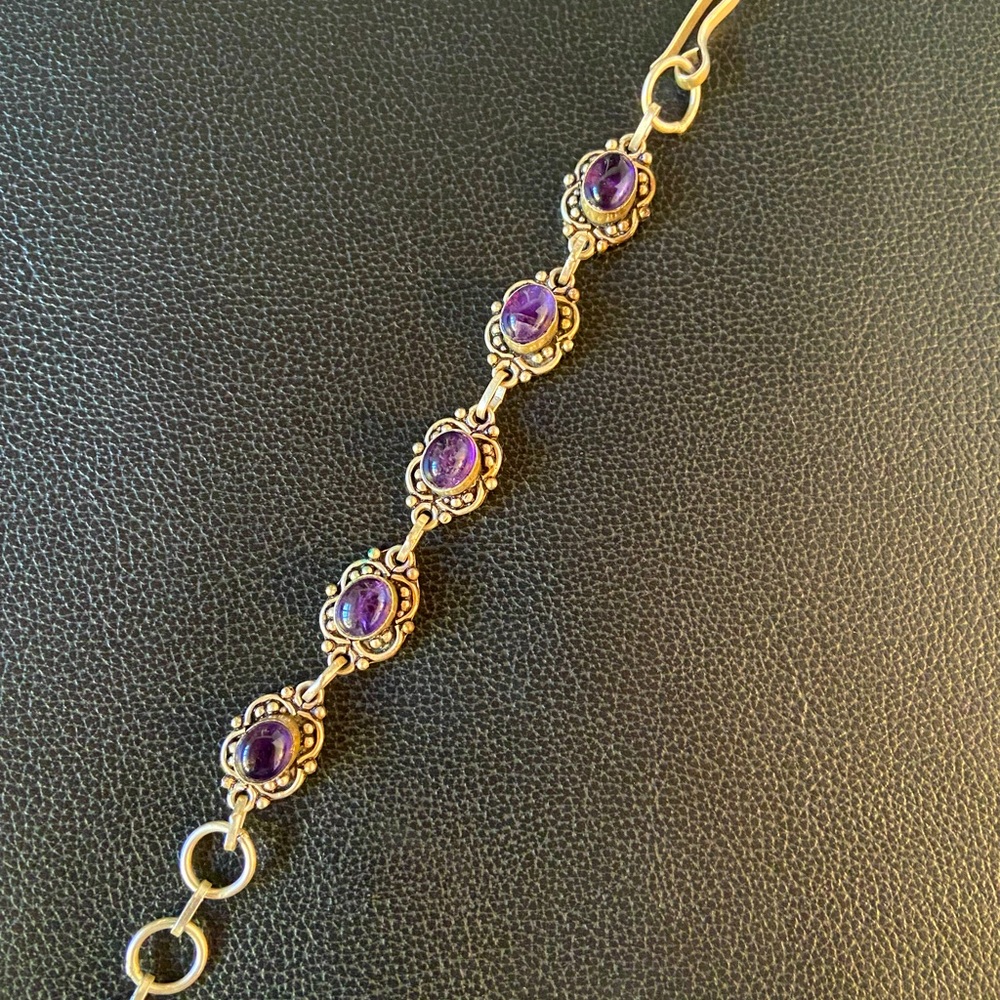 Silver Amethyst Bracelet